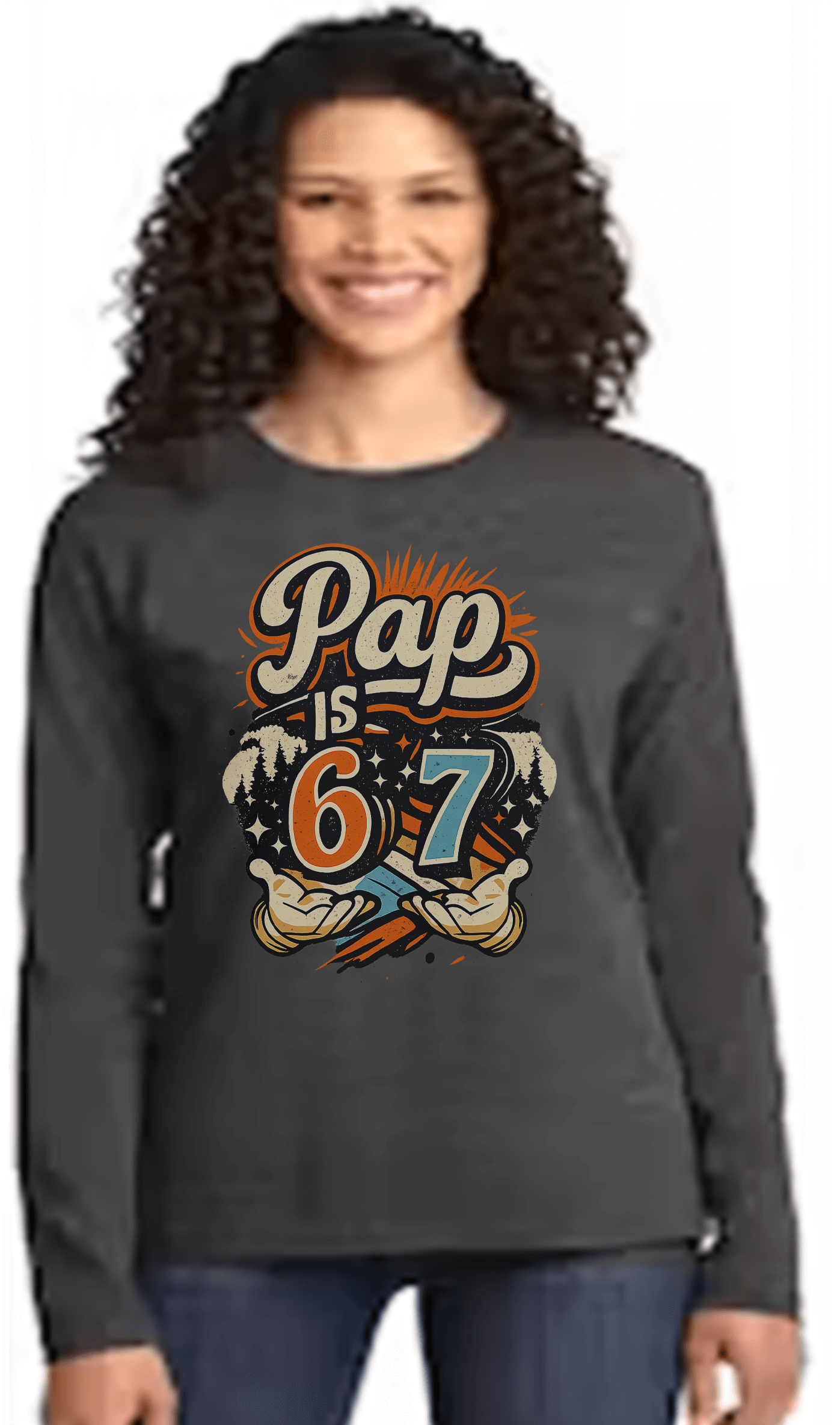 Custom Print Sweatshirts Heavyweight Comfort featuring a stylish graphic design for Pap's 67th birthday.